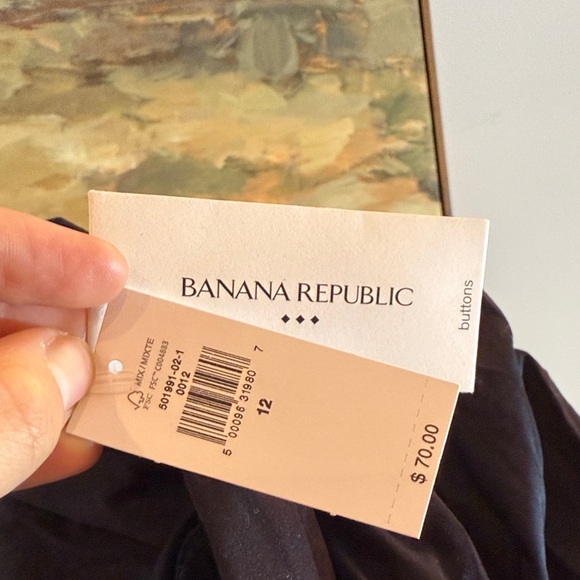 Banana Republic Black Cotton Button-Down Shirt - Picture 2 of 5